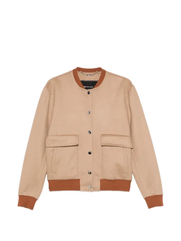 Kiton Patch Pocket Bomber Jacket in Neutrals