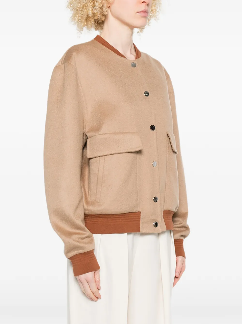  Kiton Patch Pocket Bomber Jacket - Neutrals 