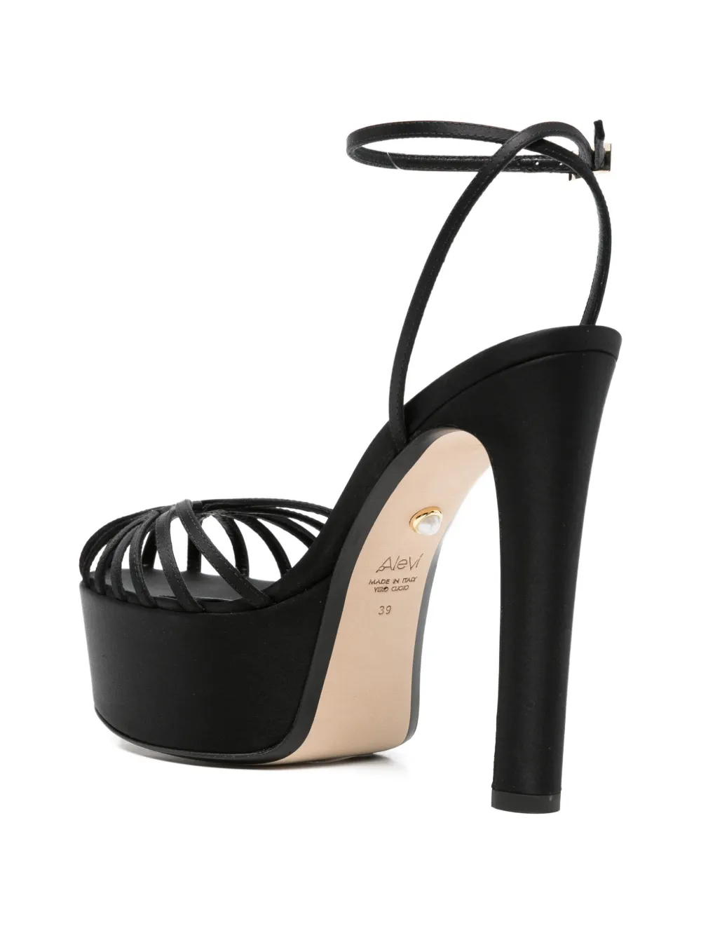 Alevì Eva sandalen met plateauzool en bandjes Zwart