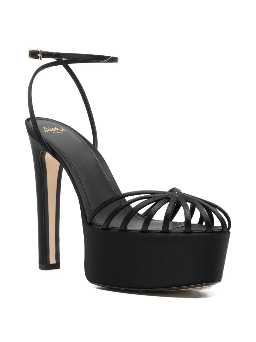 Alevì Eva sandalen met plateauzool en bandjes Zwart