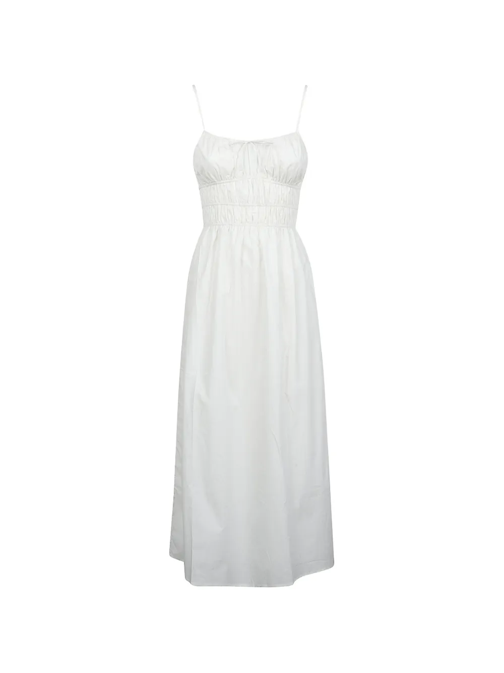 Faithfull the Brand Aya shirred cotton maxi dress - Bianco