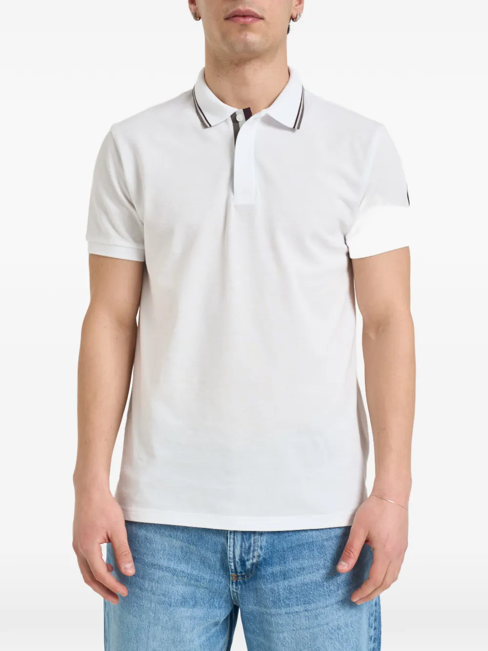 Colmar Striped-trim Polo Shirt In White