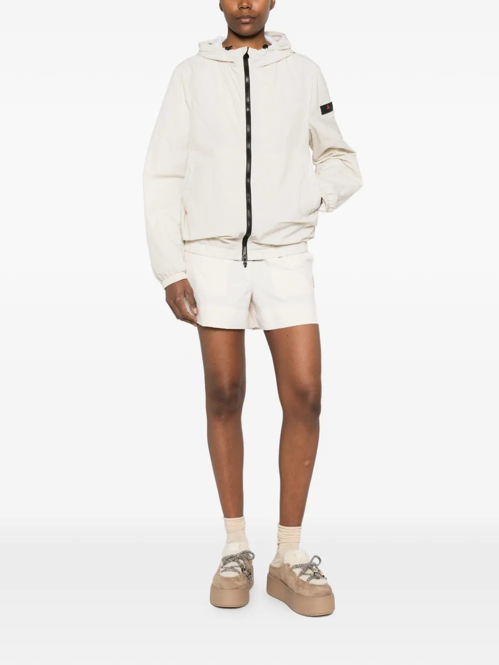  Peuterey Hooded Zip-up Jacket - White 