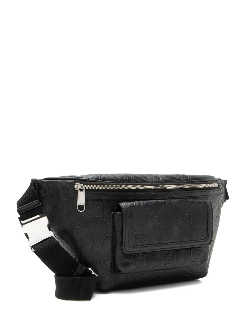 Gucci Pre-Owned 2023 GG-pattern flap-pocket belt bag - Nero