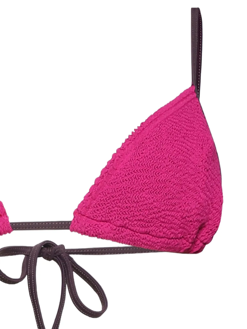  Bond-eye Contrast-trim Triangle Bikini Top - Pink 