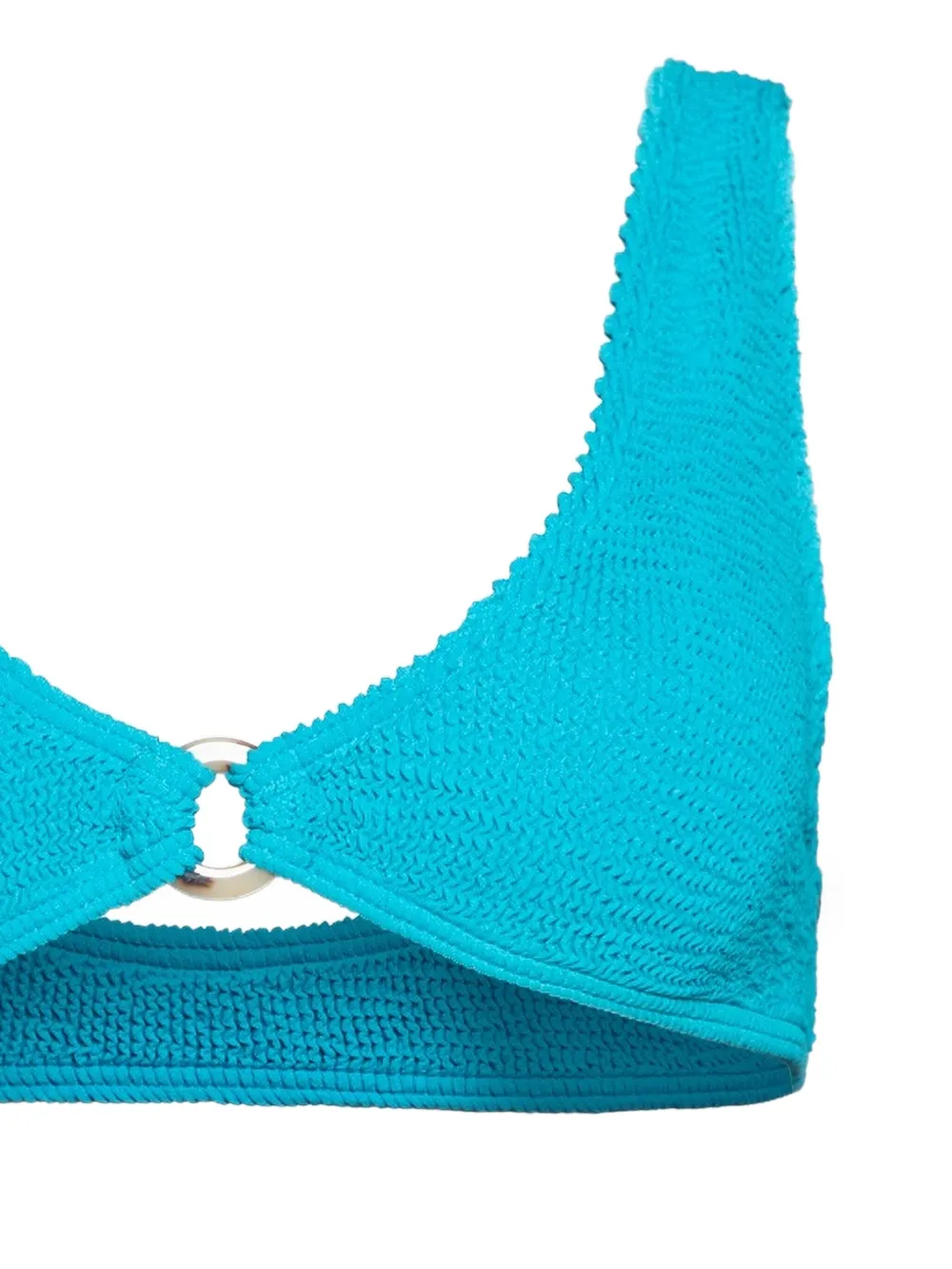 Bond-eye Bikinitop met textuur en ringdetail Blauw