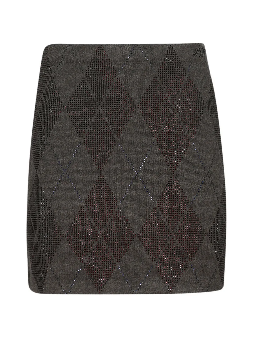 Alexander Wang crystal hotfix argyle tennis mini skirt - Marrone