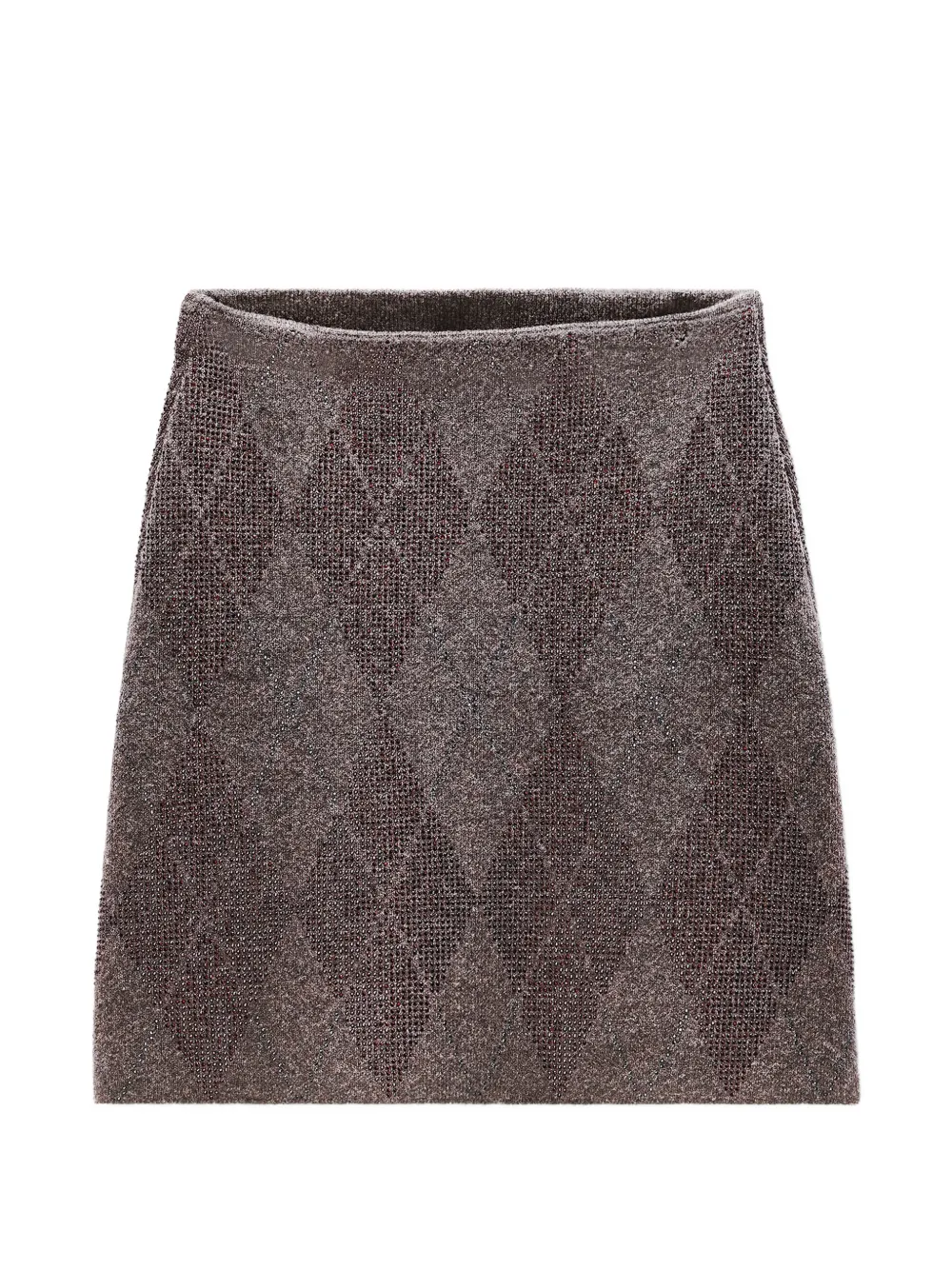 Alexander Wang crystal hotfix argyle tennis mini skirt - Marrone