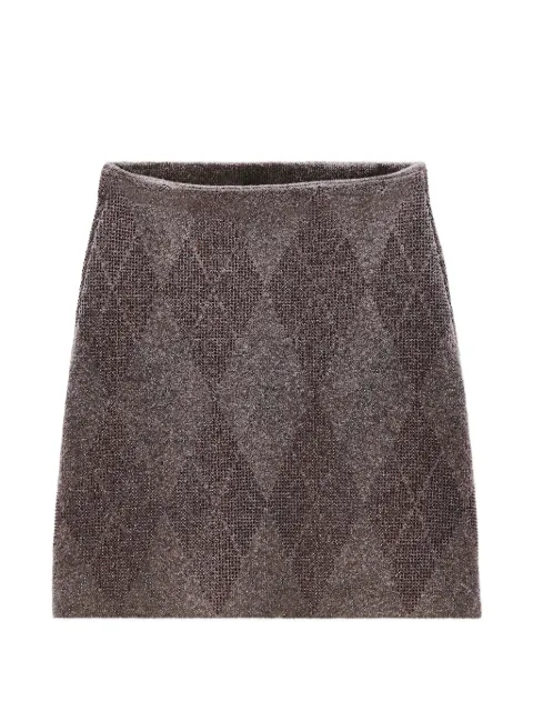 Alexander Wang crystal hotfix argyle wool-blend tennis skirt