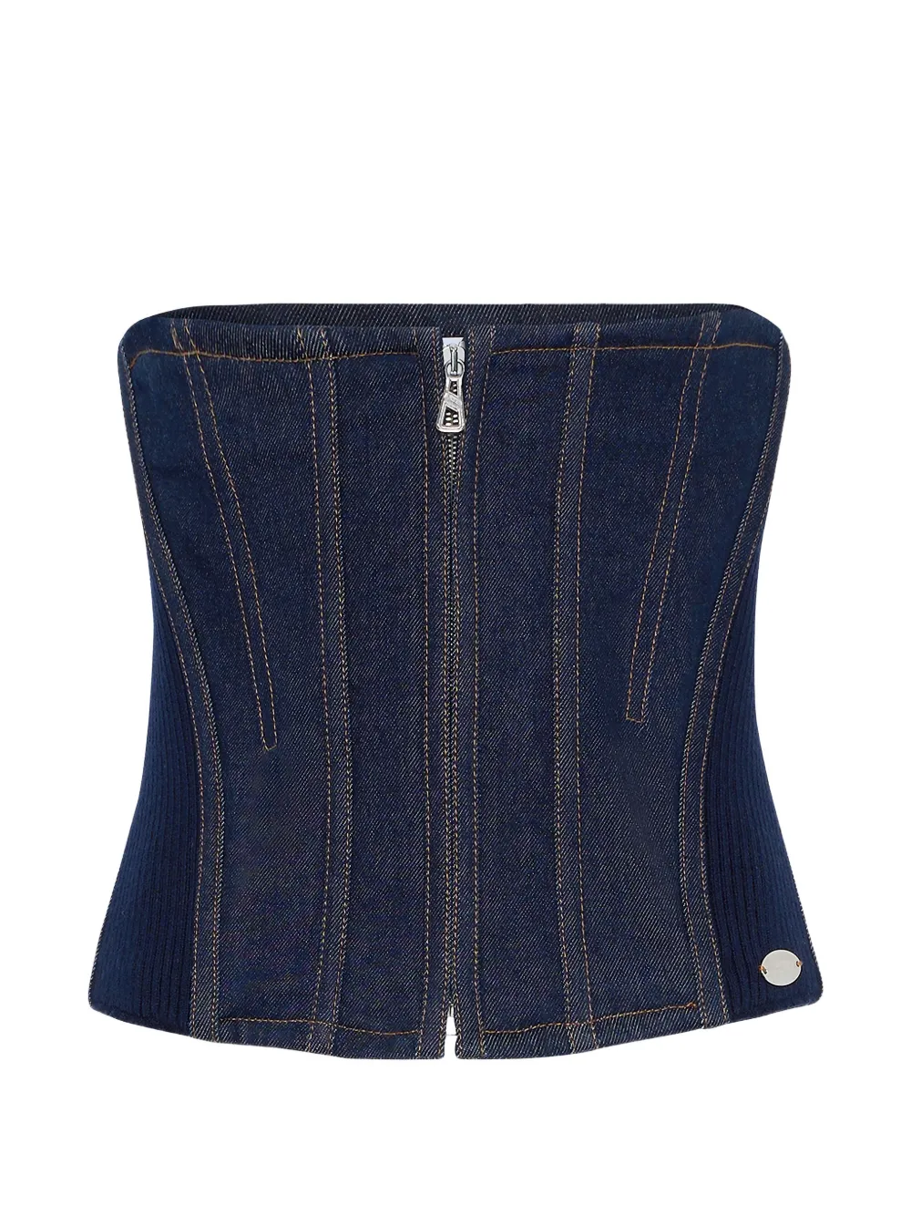 Jean Paul Gaultier denim zip corset top - Blue