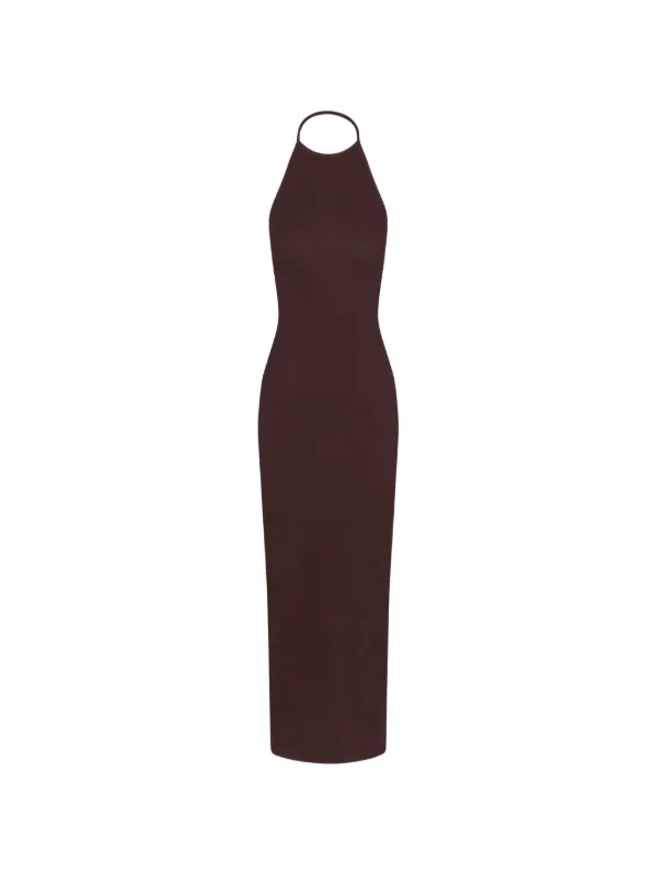 eterne brown dress Halterneck Maxi | Adjust the barely FMD-EOFY-25 Chun Li 👊🏽🥋 #spookyszn Color:#26-Cream