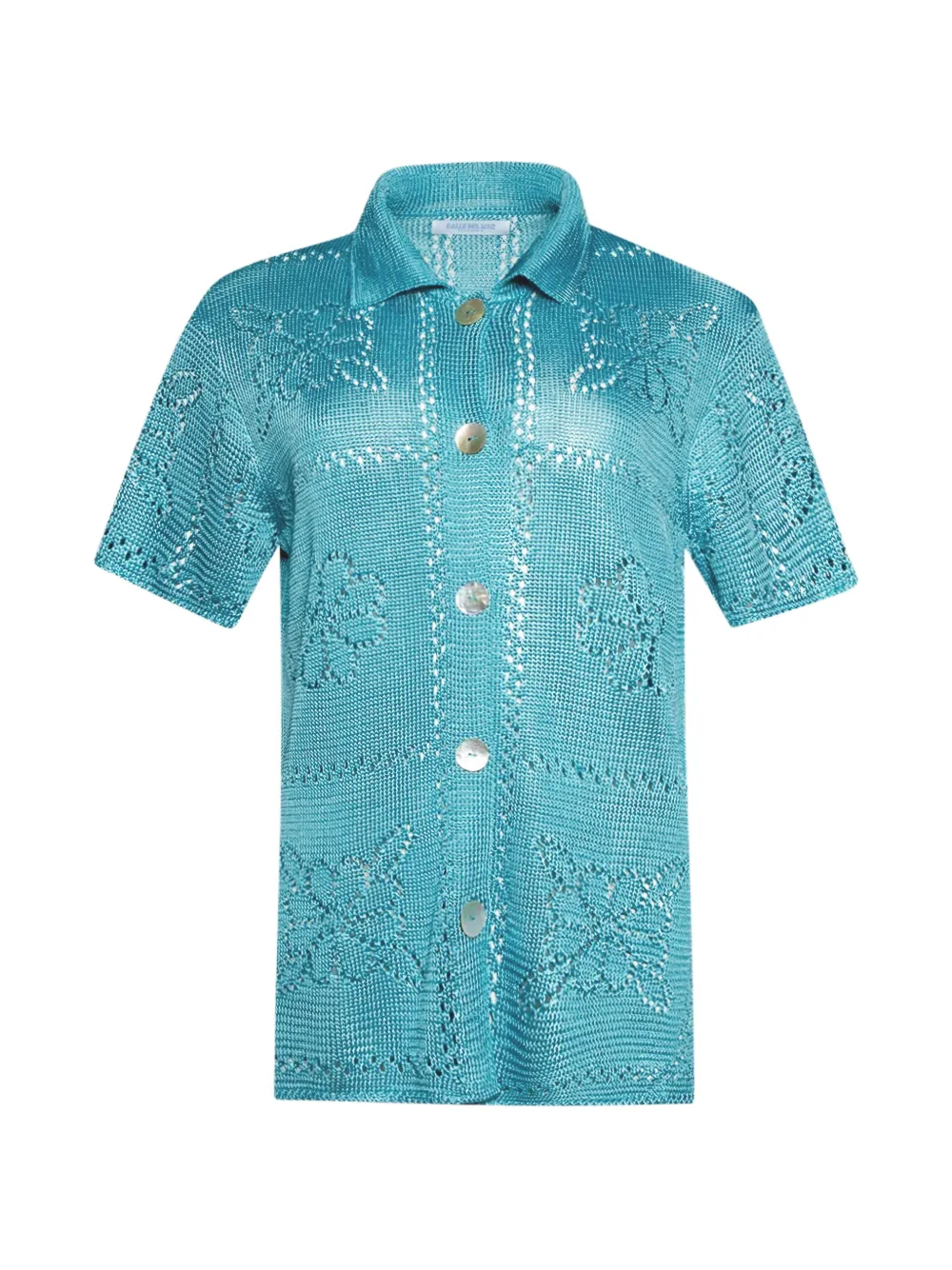 Calle Del Mar floral tile short-sleeve shirt - Blu