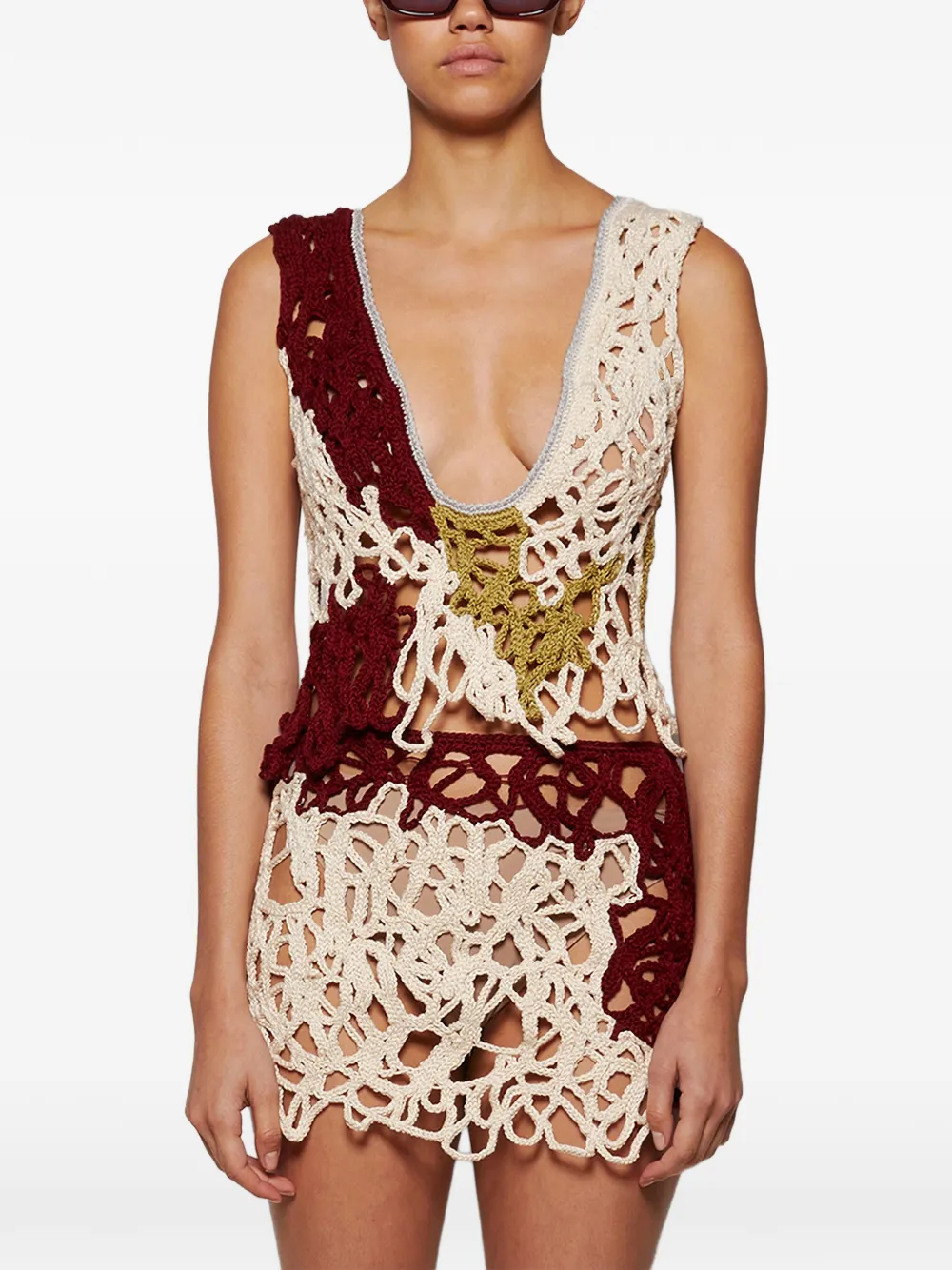  Maysha Floral V-neck Top - Neutrals 