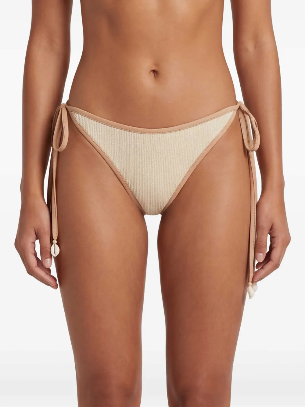 Johanna Ortiz Gekreukte bikinislip Beige