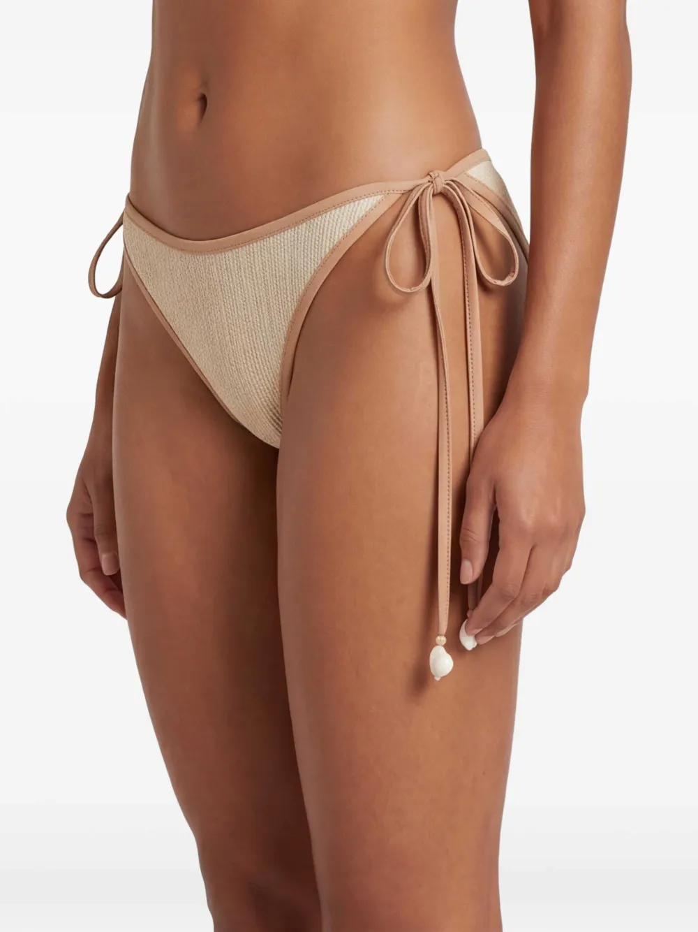 Johanna Ortiz Gekreukte bikinislip Beige