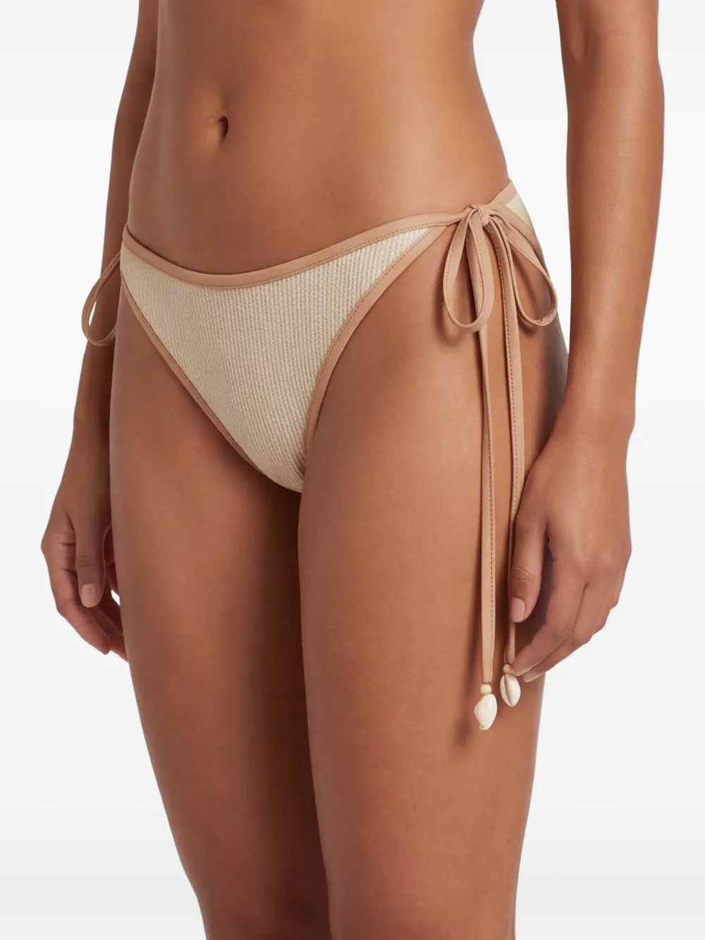 Johanna Ortiz Gekreukte bikinislip Beige