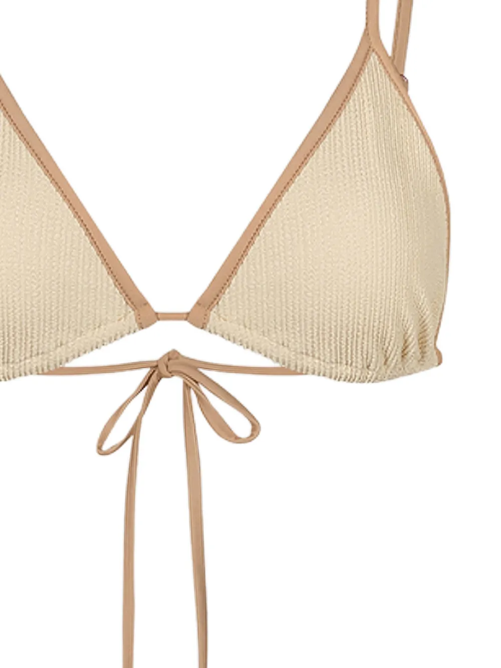 Johanna Ortiz Gestrikte bikinitop met afwerking Beige