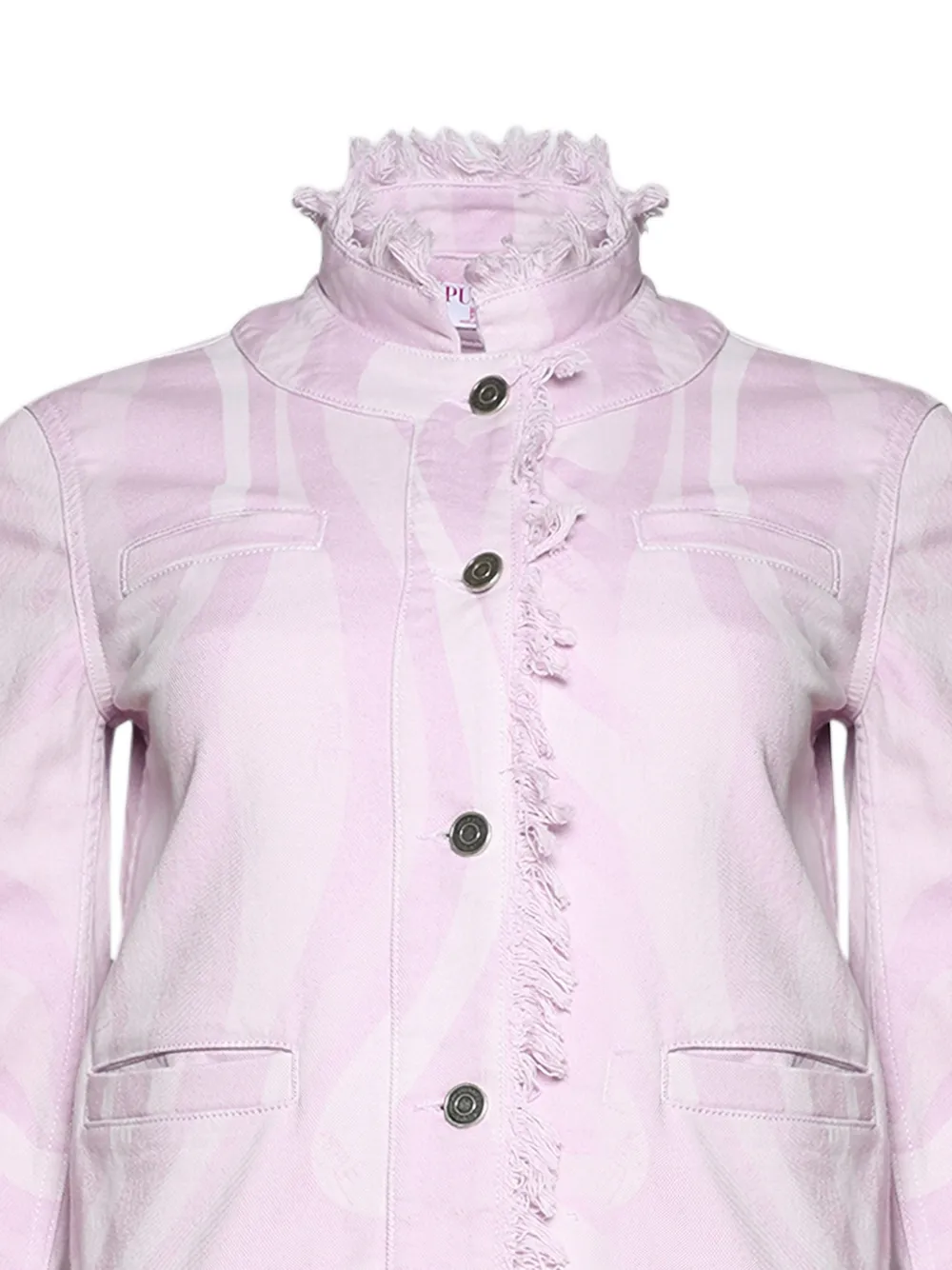  Pucci Frayed-trim Printed Jacket - Pink 