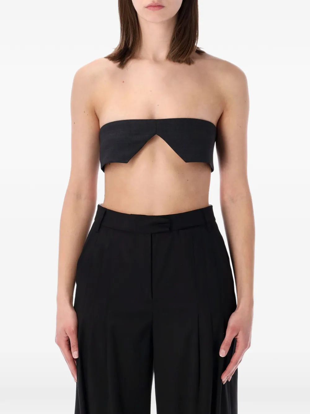 Prada button bandeau top - Grau