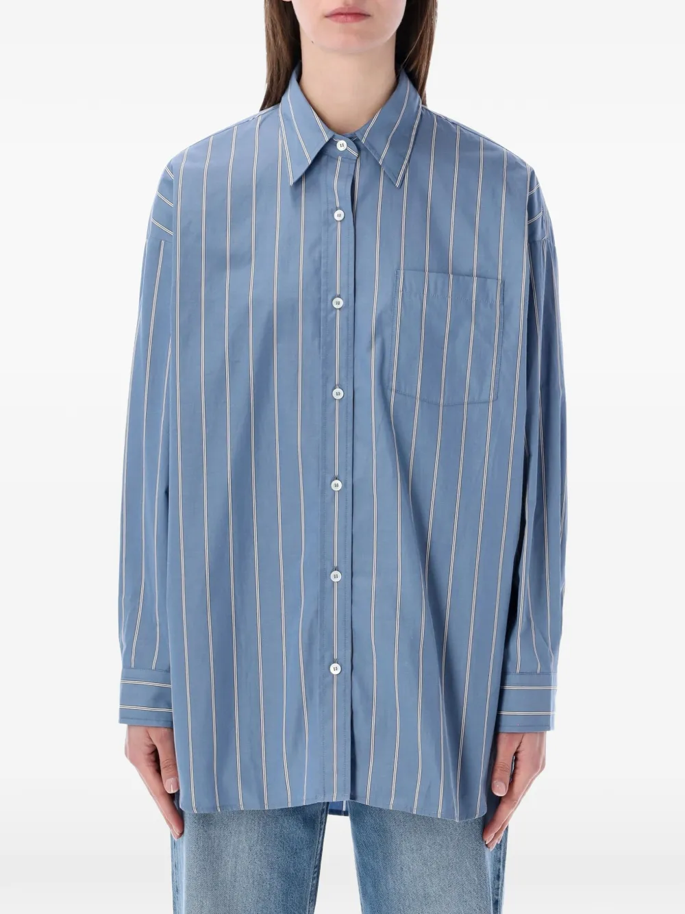 A.P.C. striped pocket shirt - Blu