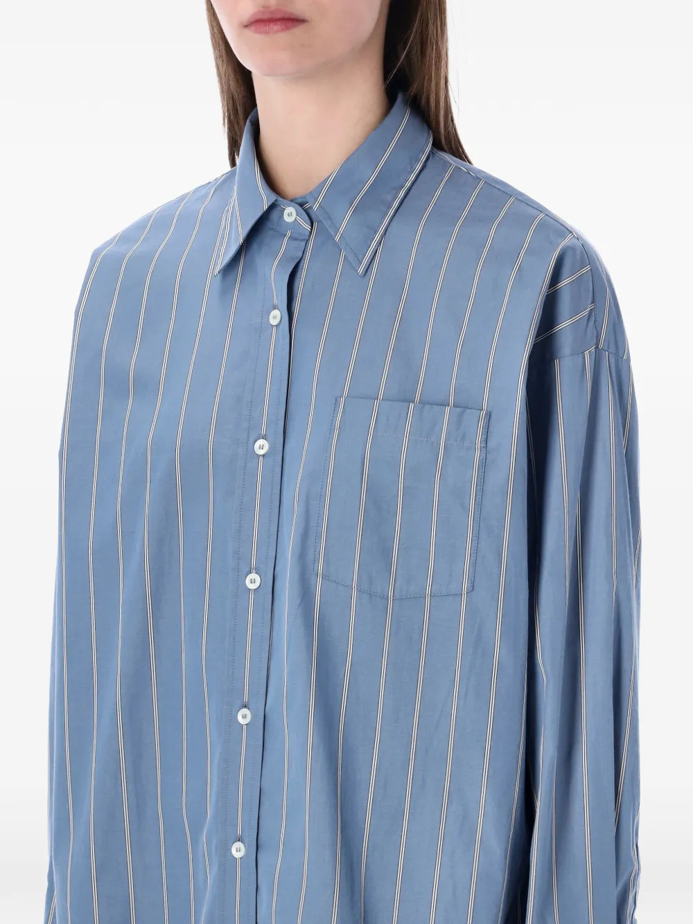  A.p.c. Striped Pocket Shirt - Blue 