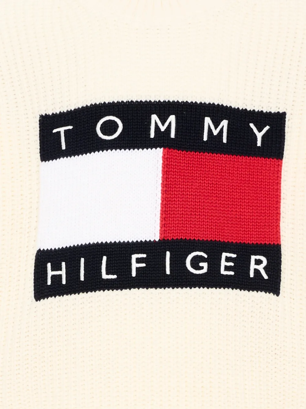 Tommy Hilfiger Junior Gebreide trui met logo Beige