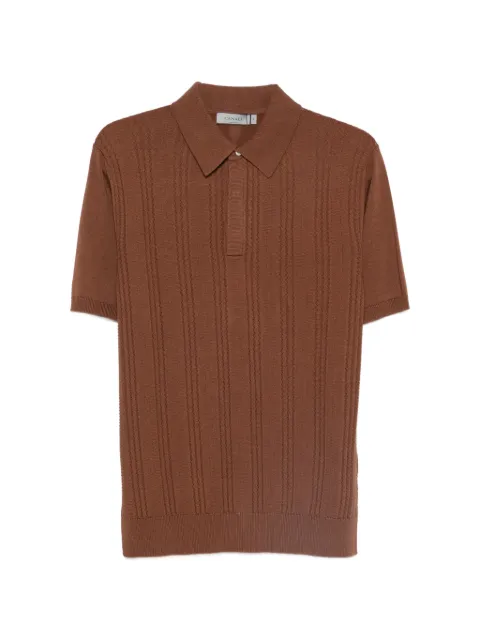 Canali textured short-sleeve polo shirt