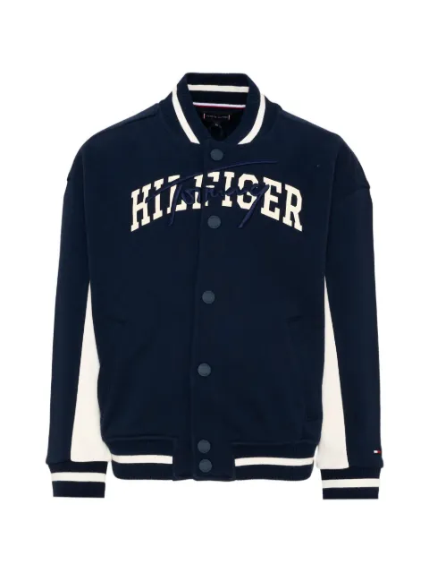 Tommy Hilfiger Junior chamarra bomber con rayas estampadas