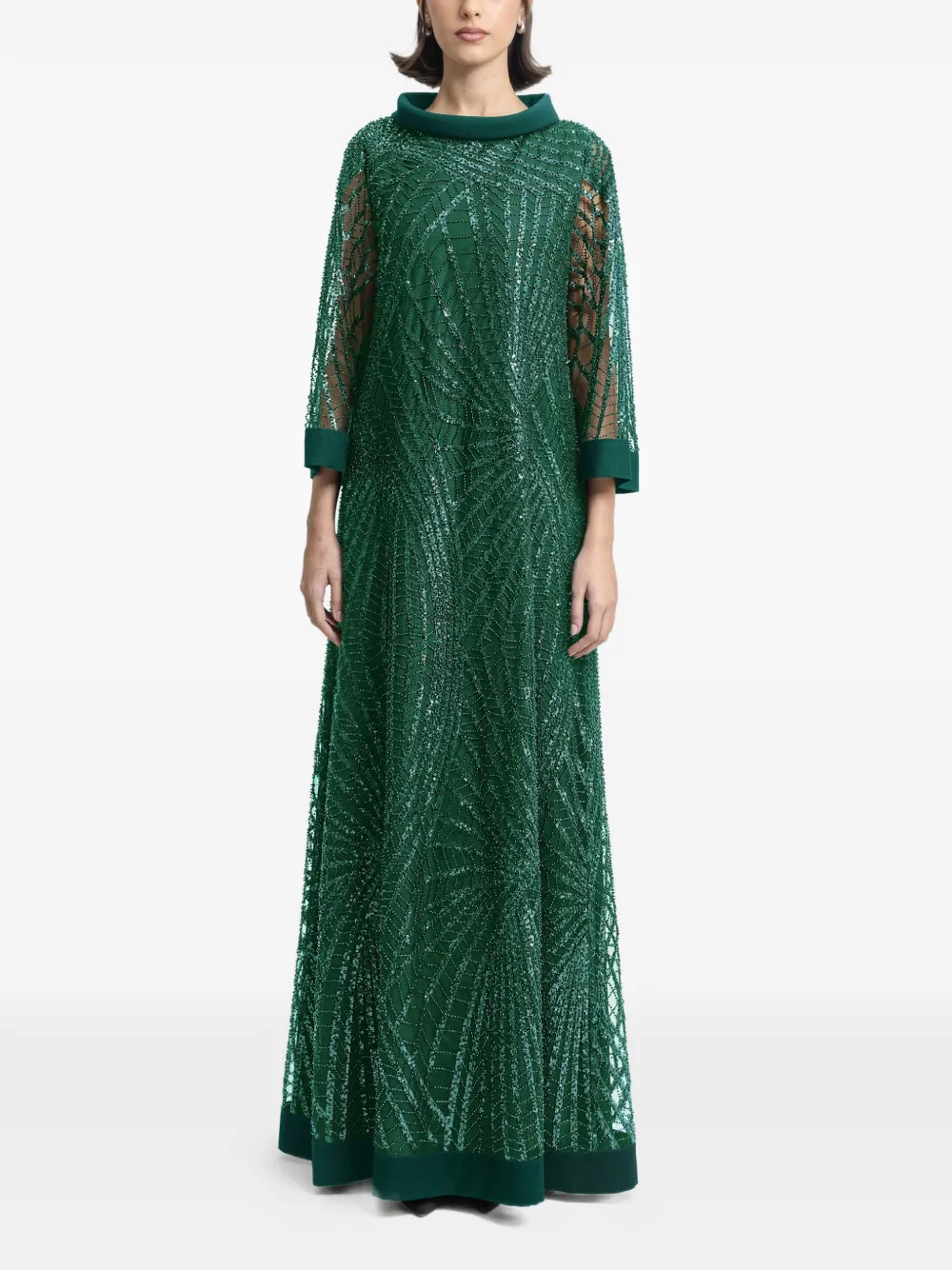 Gemy Maalouf beaded maxi dress - Verde