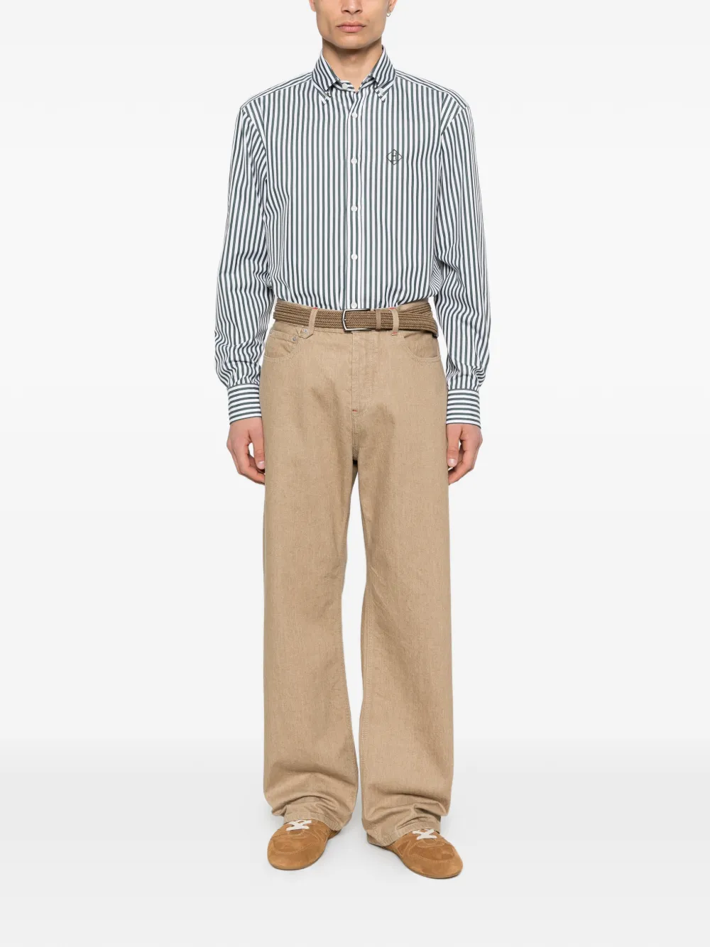 Herno striped-pattern logo-embroidery shirt | Image 2