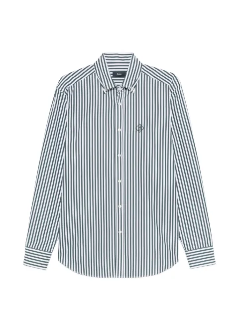 Herno striped-pattern logo-embroidery shirt