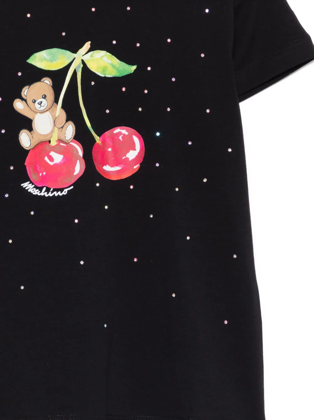  Moschino Kids Crystal-embellished T-shirt - Black 