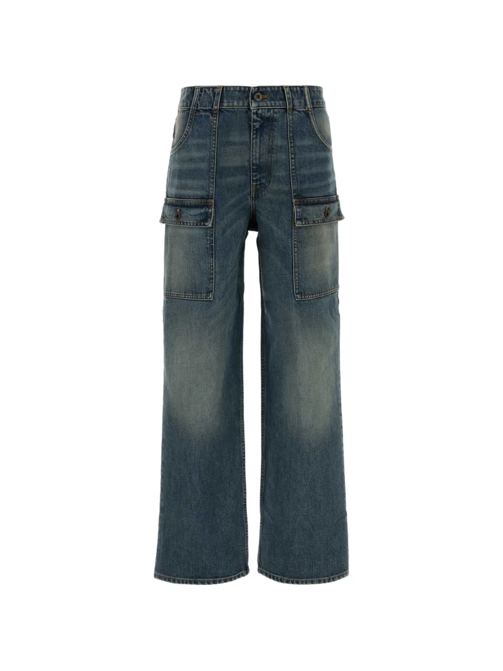 Miu Miu pocket cargo jeans - Blu