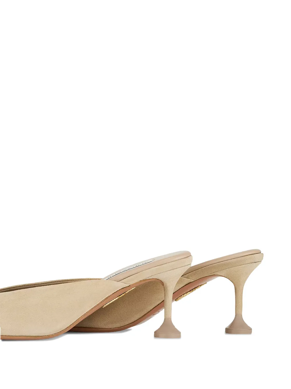 Aquazzura Bisous pointed-toe suede mules Beige