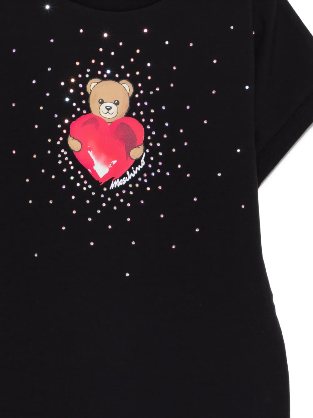 Moschino Kids Jurk verfraaid met kristallen Zwart