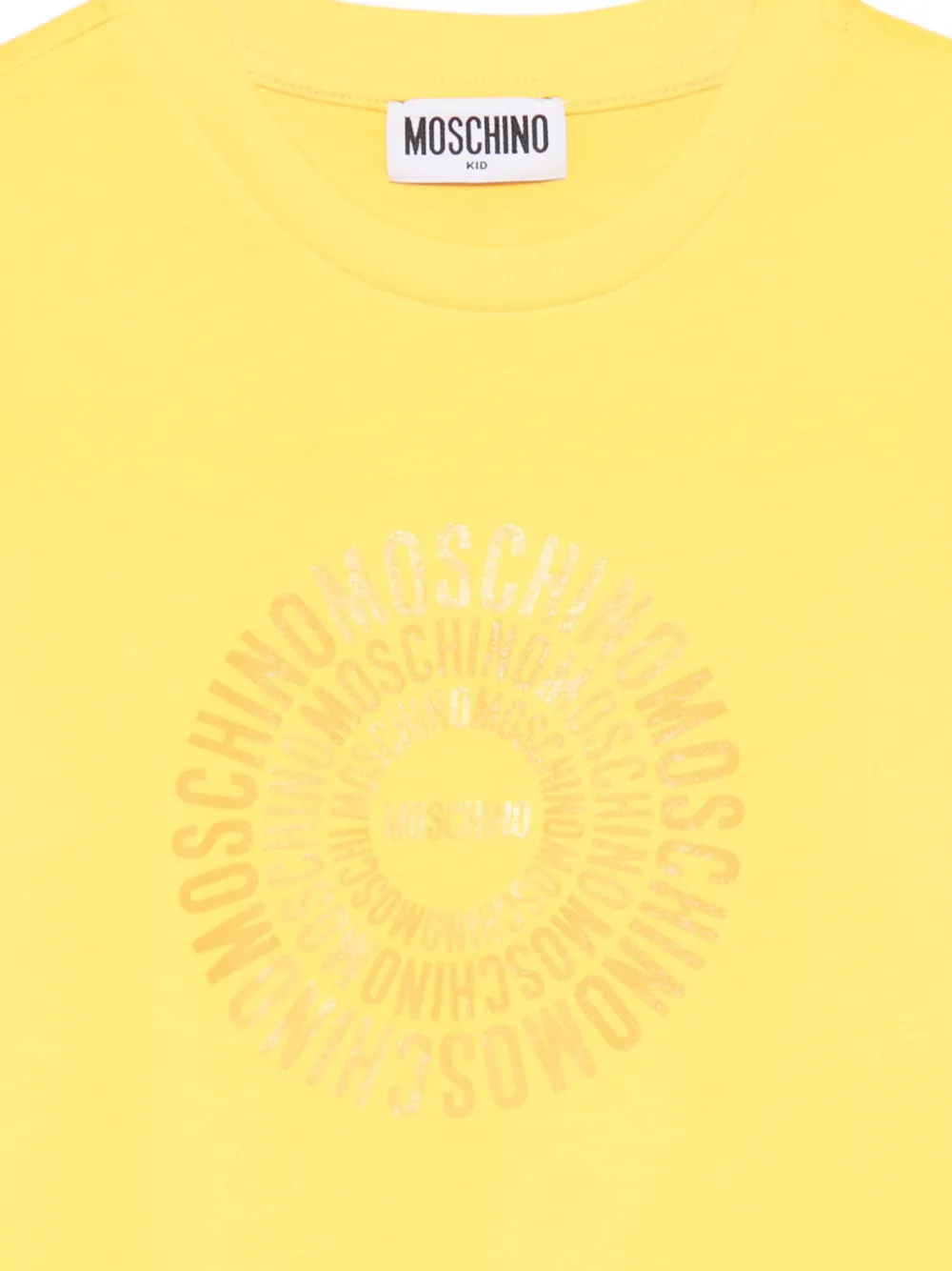 Moschino Kids T-shirt met logoprint Geel