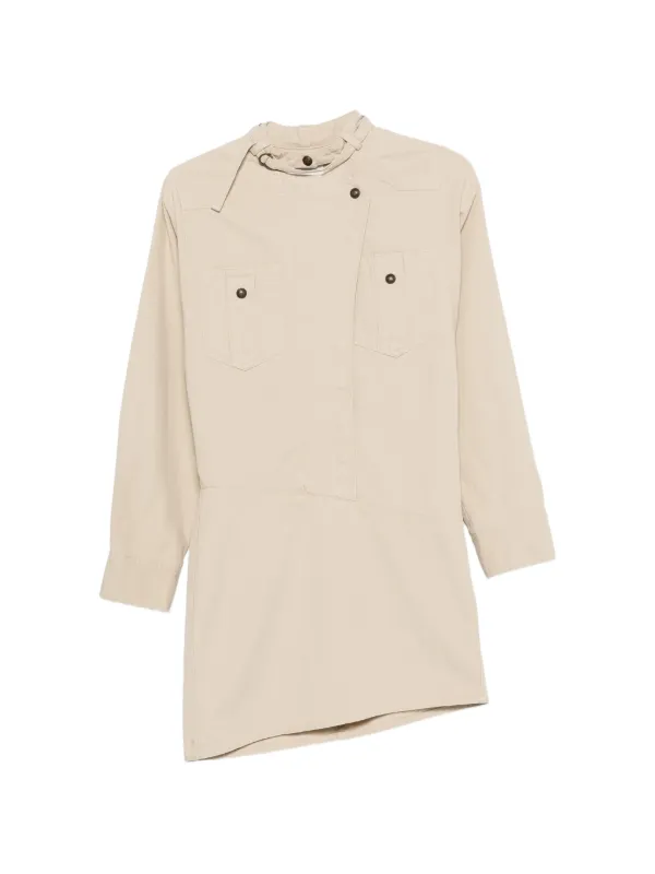 Marant Étoile Nouria Chest-pocket Mini Dress in Neutrals