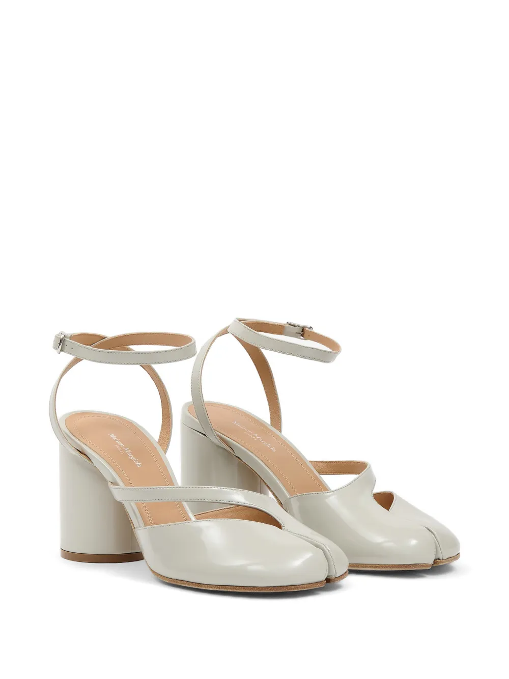 Maison Margiela Tabi leren pumps met uitgesneden details Grijs