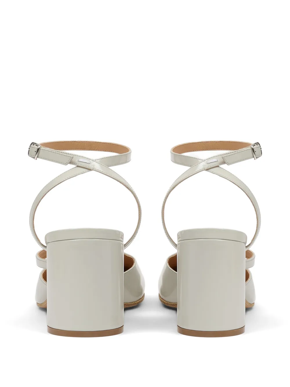 Maison Margiela Tabi leren pumps met uitgesneden details Grijs