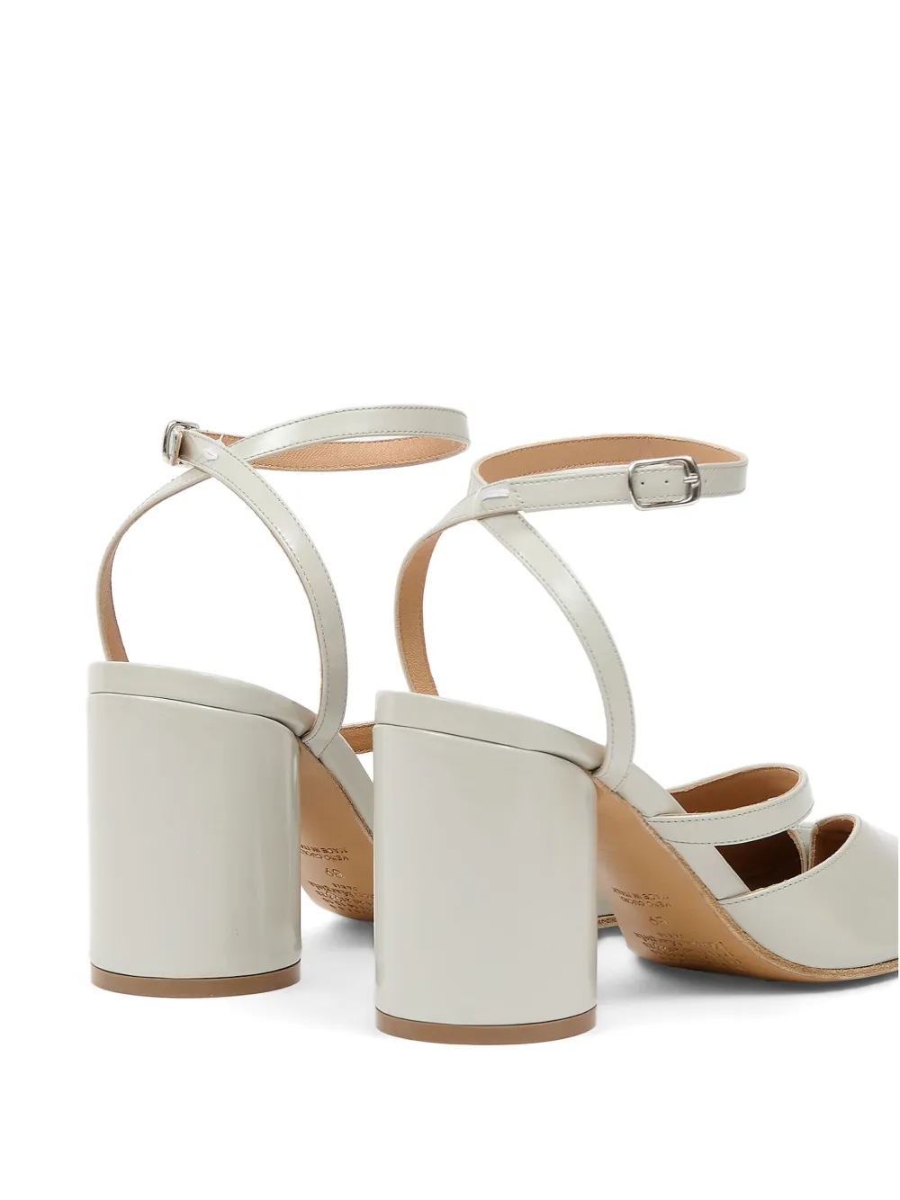 Maison Margiela Tabi leren pumps met uitgesneden details Grijs