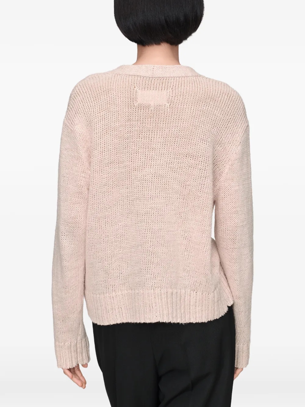 Maison Margiela Geribbeld vest met V-hals Roze