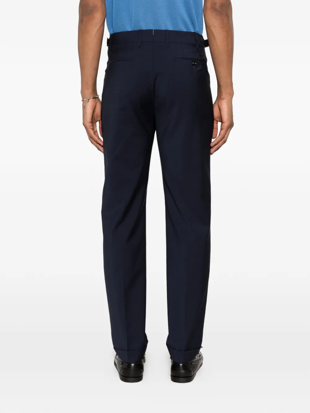 Berwich Retrolong broek met omgeslagen pijpen Blauw