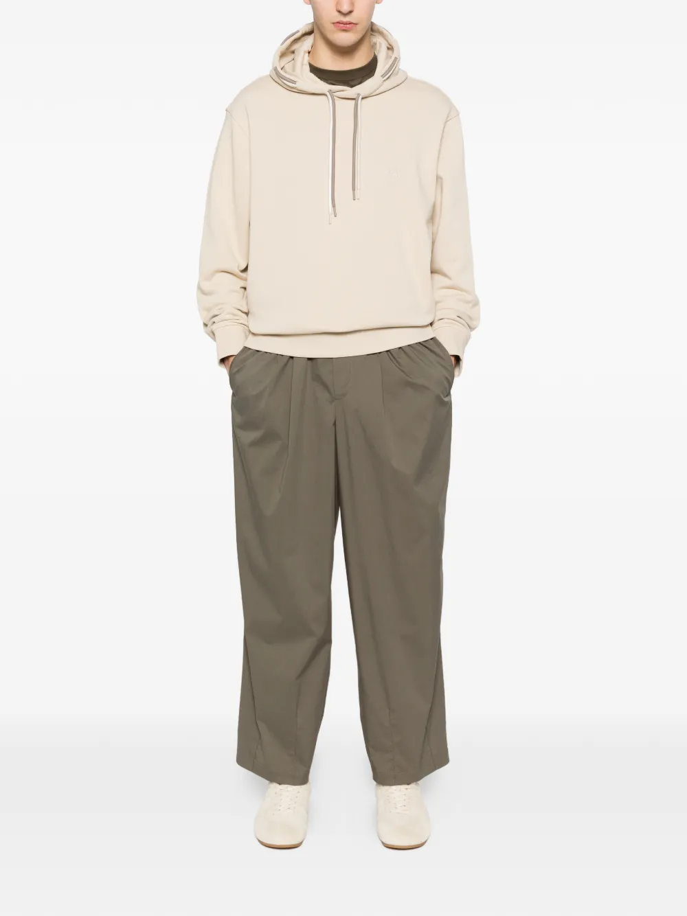 Emporio Armani Katoenen hoodie met logodetail Beige