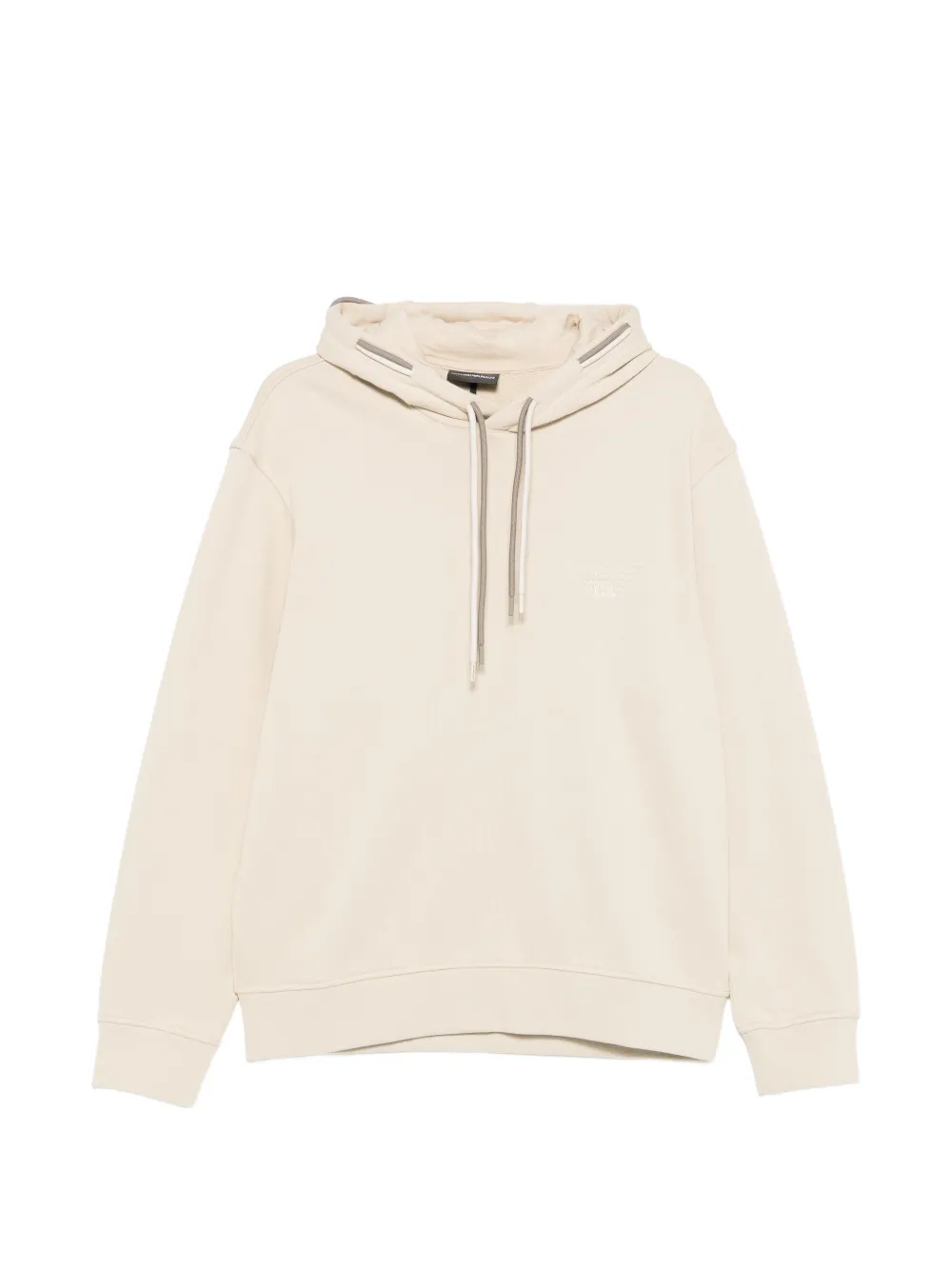 Emporio Armani logo-deail cotton hoodie - Neutrals