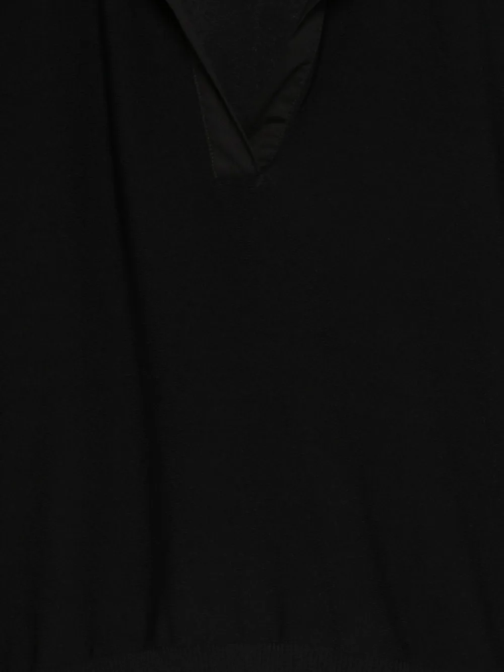  D.exterior Collared V-neck Top - Black 