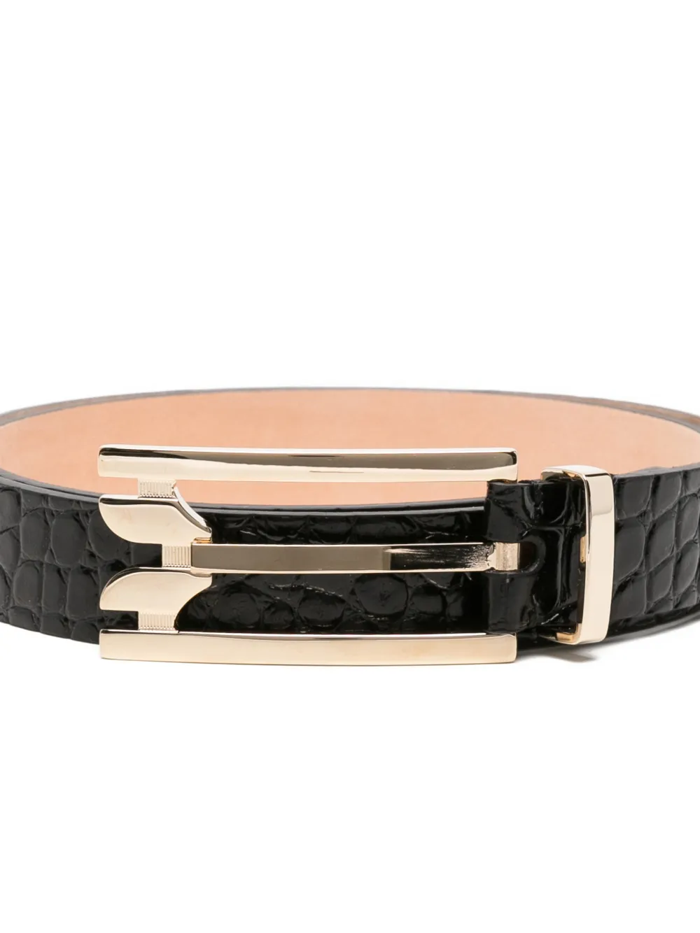 Victoria Beckham Dorian riem met krokodillen-reliëf Zwart