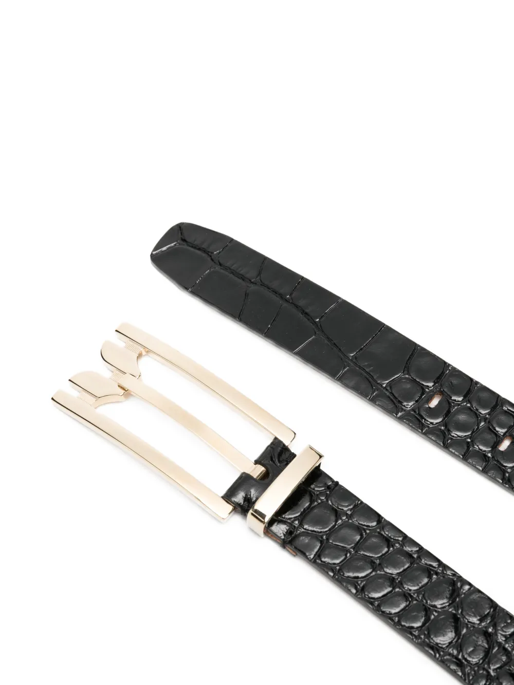 Victoria Beckham Dorian riem met krokodillen-reliëf Zwart