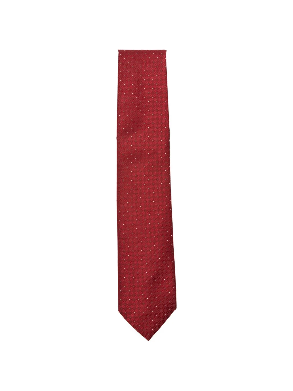 Brioni dotted silk tie - Rosso