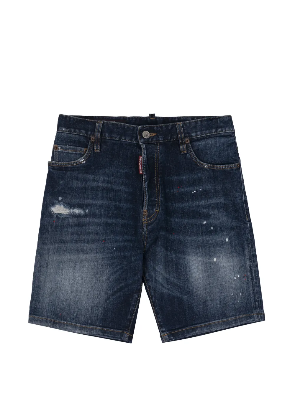 DSQUARED2 paint-splatter distressed shorts - Blu
