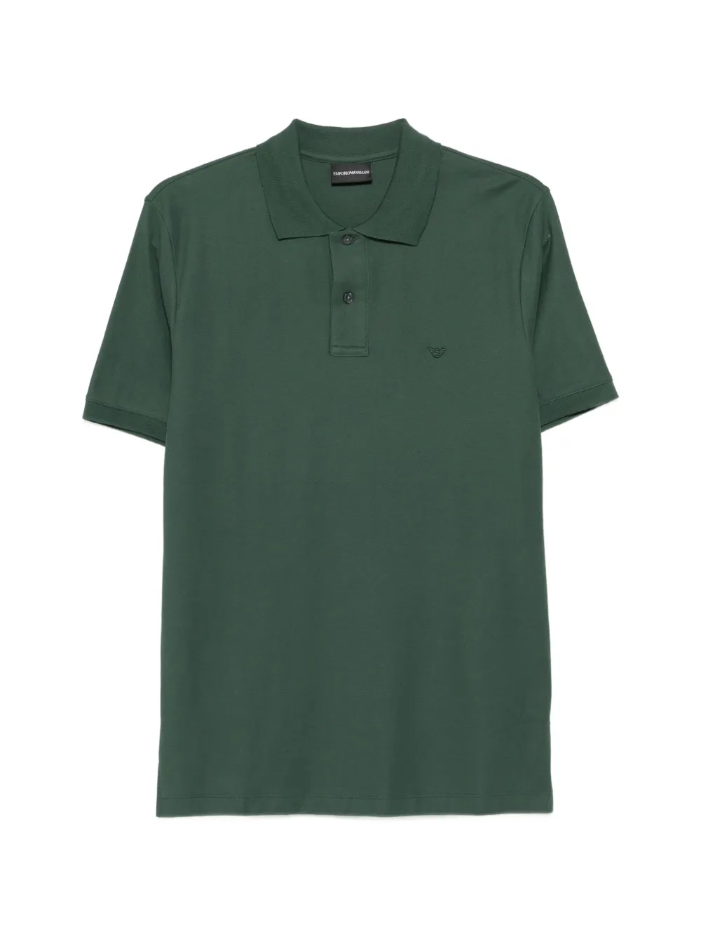 Emporio Armani logo-embroidered polo shirt - Grün